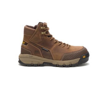 Caterpillar Work Boots South Africa Device Waterproof Composite Toe Dark Beige - Cat Boots For Men - EY1782943